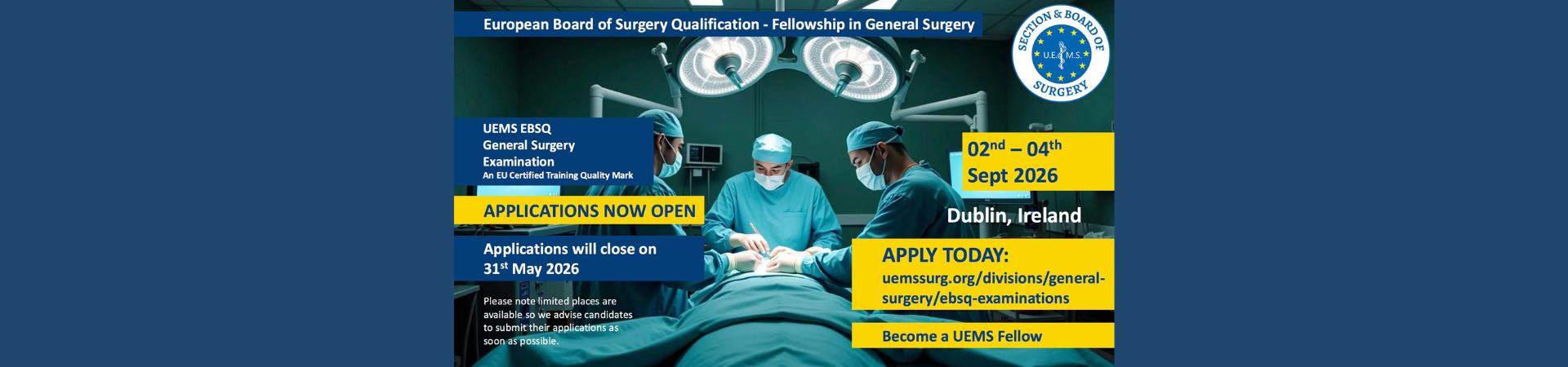 UEMS EBSQ – Genel Cerrahi Sınavı Duyurusu